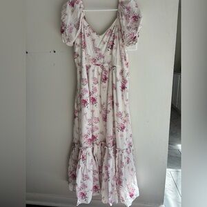 LoveShackFancy Pink Floral Maxi Dress